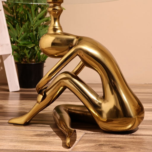 Столик кофейный, 50×50×46 см, алюминий, стекло