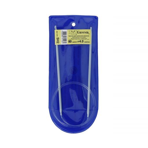 Для вязания Gamma SH2 крючки для вязания циркулярные алюминий d 4.0 мм 80 см в чехле