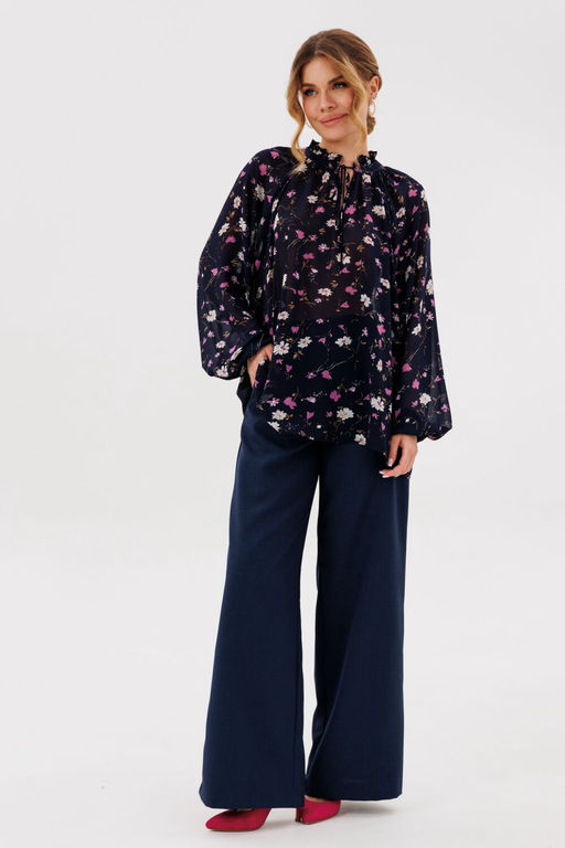 Блуза AmberA 1128-2 синий  фото 4