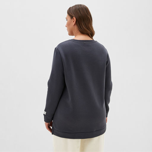 Свитшот женский удлинённый с начёсом MIST Cozy style, графит, размер 60