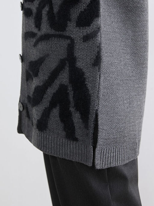 V Yaka Desenli Kad?n Triko H?rka