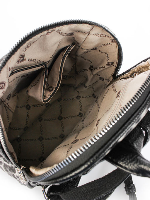 LACCOMA рюкзак Мэри-HL040-леопард черный эко кожа хлопок  фото 5