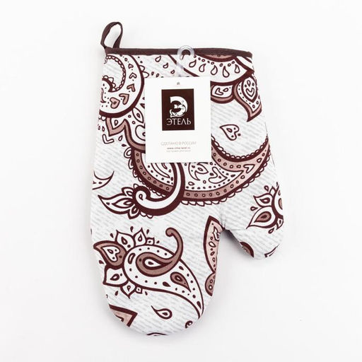 Варежка-прихватка Этель Восточные узоры 20х27см,100% хлопок, ватин 250г/м2 (двухсторонняя)  фото 5