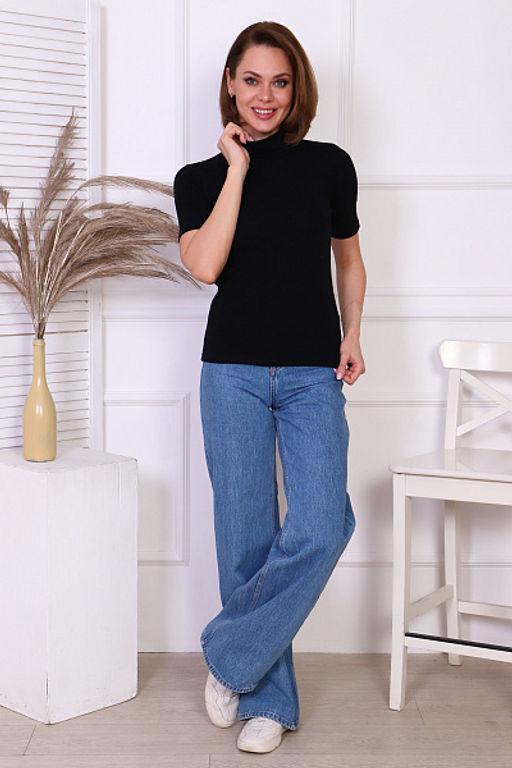 Водолазка женская, рибана с лайкрой (00837, черный) - Плиона фото 4