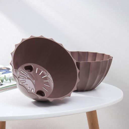 Кашпо для цветов с автополивом «Ракушка», 3,4 л, цвет мокко