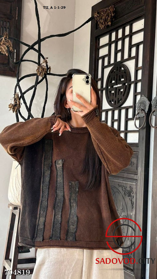 Женский винтажный хлопковый свитер - Bruno фото 3