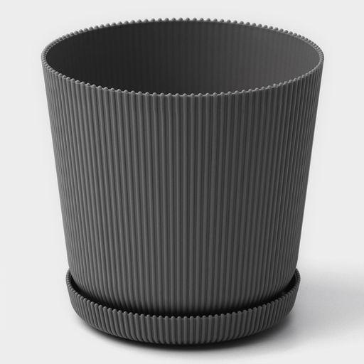 Горшок для цветов с поддоном, 15.5×16.5 см, цвет серый