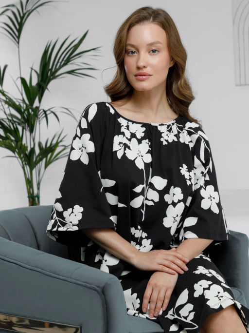 VERY NEAT _ ЕВТ 5063/черный,гардения платье жен