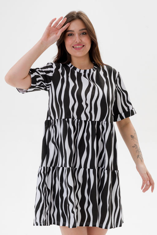 Платье женское из кулирки Бохо зебра макси - Амадэль фото 6