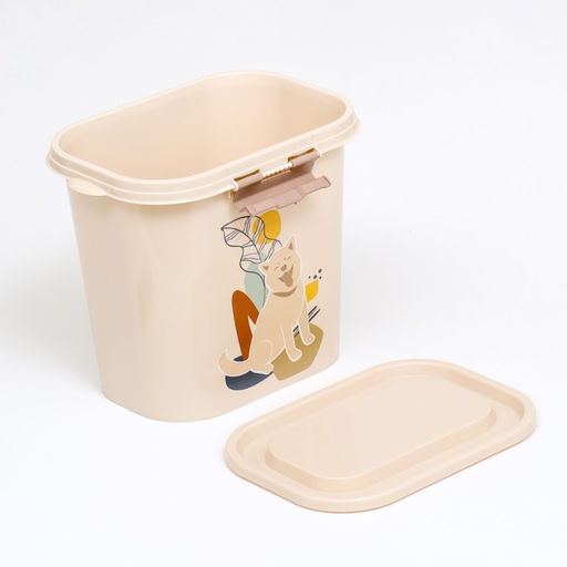 Контейнер Dogs для корма, 10 л, овальный, пластик, цвет МИКС