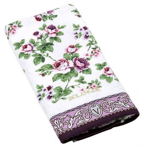 "Япония-2013" Полотенце махровое 50х90см, плотность 300гр/м2, 100% хлопок, "Чайная роза", фиолетовый (красный), Bolangde (Китай)