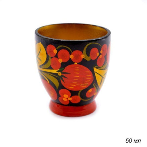 Стопка с хохломской росписью деревянная / 10047 /уп 1/ - Галеонтрейд фото 3