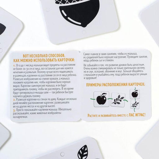 Чёрно-белые картинки для новорожденных Снежные мотивы, 40 картинок, 0+ - Лас играс фото 8