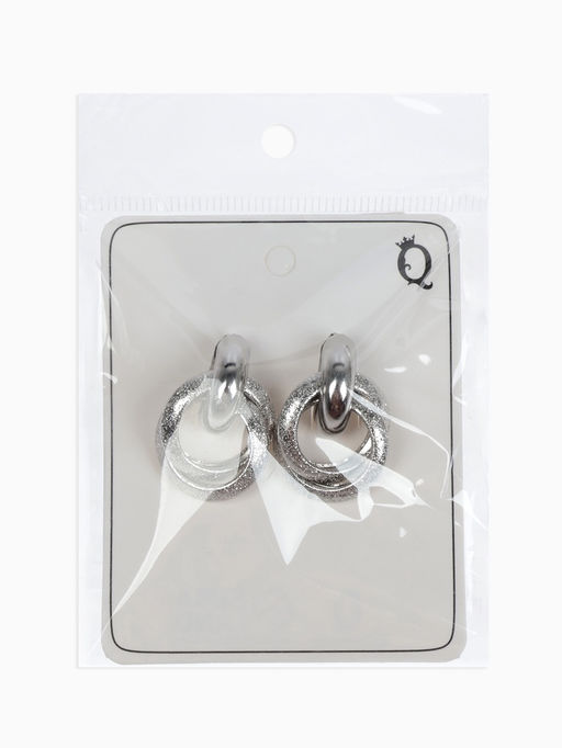 Серьги металл Фьюче круги плетения, цвет серебро