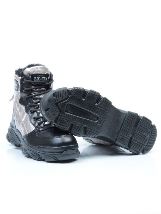 04-2221-4 BLACK Ботинки зимние женские (искусственные материалы)