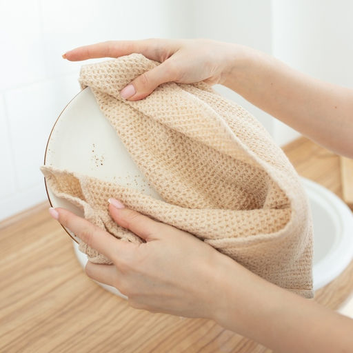 Полотенце кухонное SL HOME Linen, бежевое, однотонное, 38×65 см