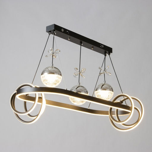 Светильник с ПДУ «Фиора» LED 120 Вт 3000-6000К черный 62×33×15-115 см