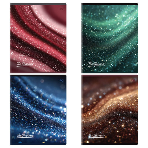 Тетрадь 48л. BG "Shimmer" клетка (Т5ск48_гл 06757) глиттерная пленка