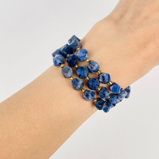 Бусины для украшений из Содалита (35 бусин) 39 см