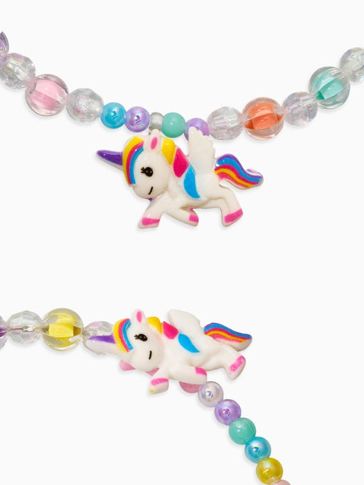 Комплект детский «Выбражулька» 3 предмета, клипсы, бусы, ободок, единорог, цветной