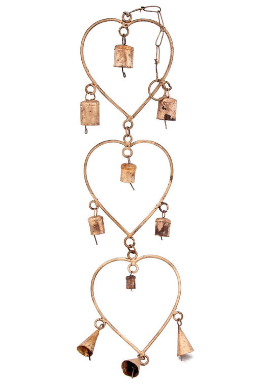 Колокольчик подвесной антик № Кл531 "Тройное сердц