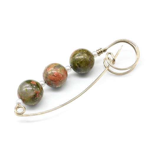 Брошь-булавка от сглаза с унакитом 60*22мм.