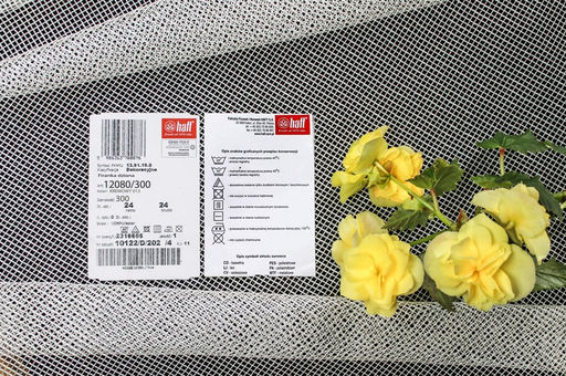 Готовые шторы арт. 12080/300/250, тюль из благородной сетки с кружевом по низу, цвет КРЕМ, шир. 300 см, выс. 250 см, на универсальной шторной ленте.