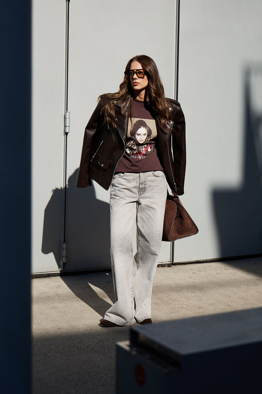 Лонгслив оверсайз с принтом