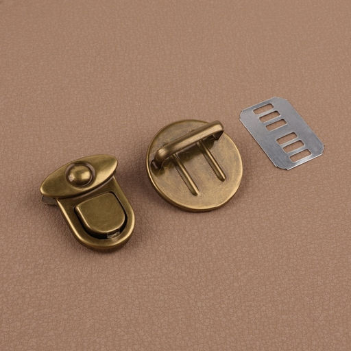 Цена за 6 шт. Застёжка для сумки, 3×3 см, цвет бронзовый