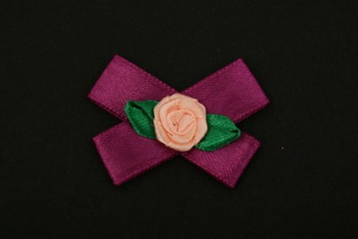 BLITZ Цветок розочка на банте №17 10 шт №37 розовый-малиновый