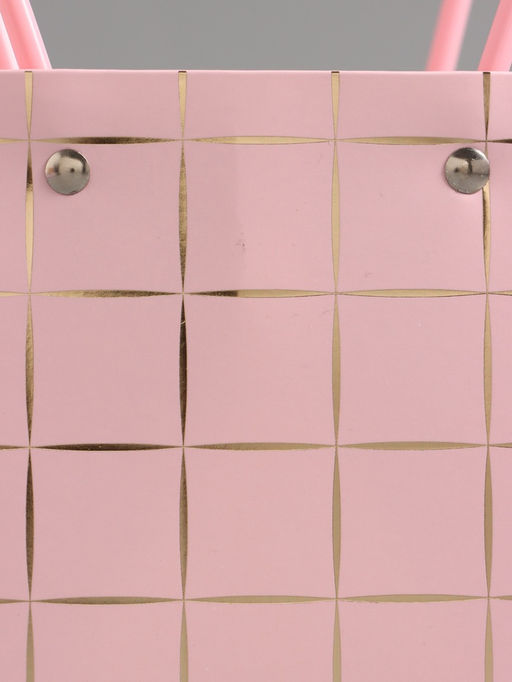 Цена за 10 шт. Сумка переноска для цветов, розовая, влагостойкая, с тиснением, 13×9.5×13±5% см