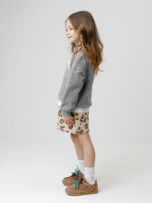 КР 302834/серый меланж,фоновые сердечки к603 джемпер (свитшот) для дев - Crockid фото 4