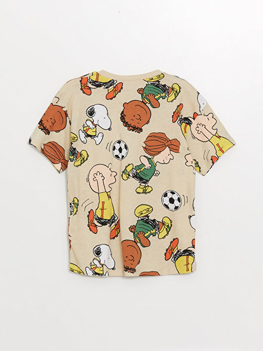 Bisiklet Yaka K?sa Kollu Peaunuts Bask?l? Erkek Bebek Ti??rt - Waikiki фото 3