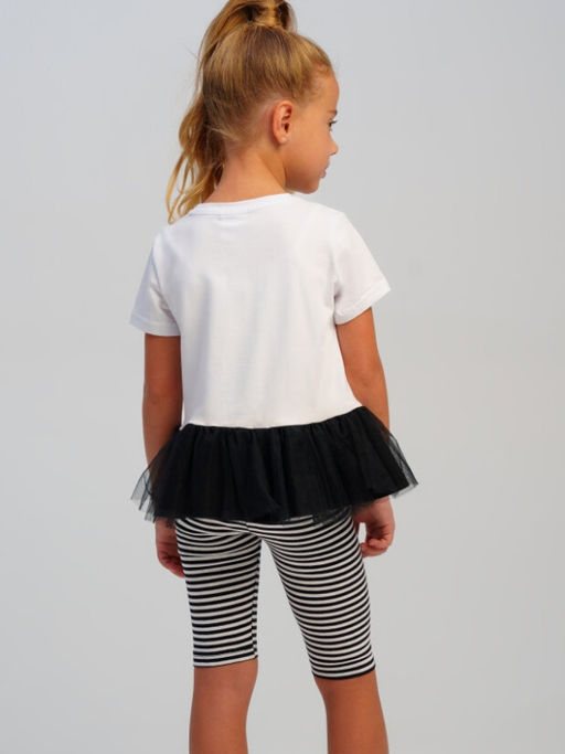 12522141 Комплект для девочек: брюки (легинсы укороченные), фуфайка (футболка) - Playtoday фото 3