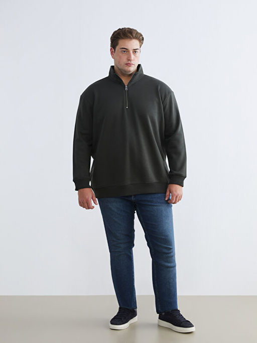 Dik Yaka Erkek Sweatshirt