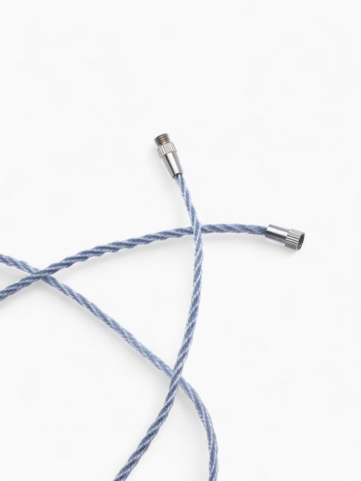 Цена за 2 шт. Шнурок гайтан 60 см d=2 мм, цвет серебряный, винтовой замок серебро