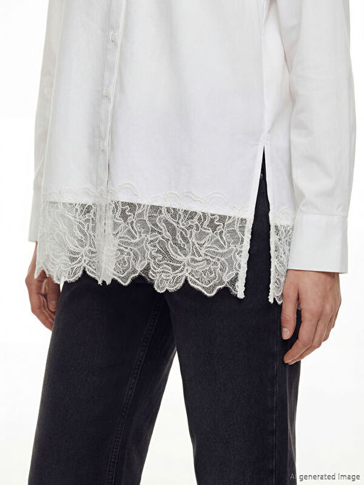 Dantel Detayl? Kad?n G?mlek Tunik