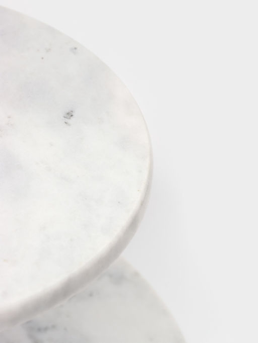 Этажёрка для фруктов и десертов Magistro Marble, 2 яруса, d=25/20?26.5 см, мрамор, белая  фото 3