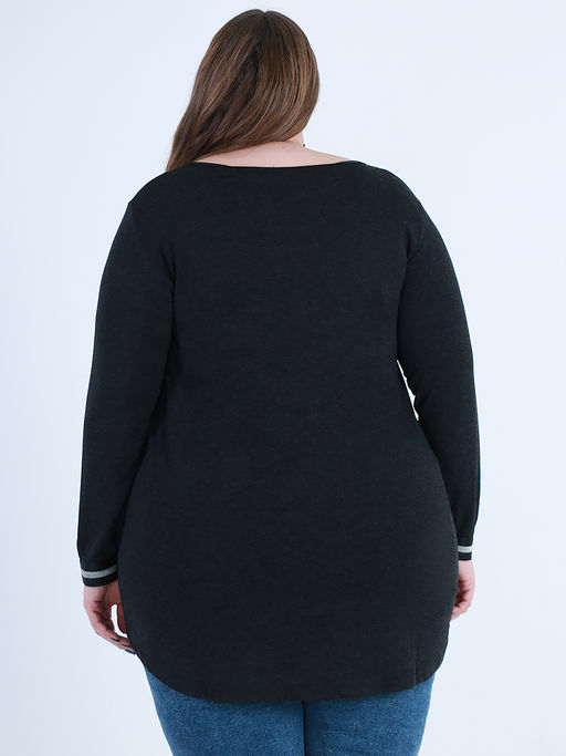 Туника трикотажная серая длинная - Almond фото 5