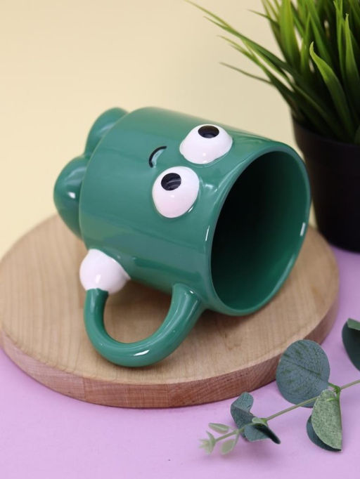 Кружка керамическая Smiling friend, green, 360 ml