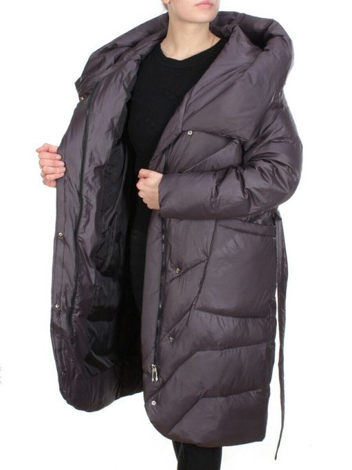 2237 GREY/PURPLE Пальто женское зимнее AKIDSEFRS (200 гр. холлофайбера) - Fashion фото 9