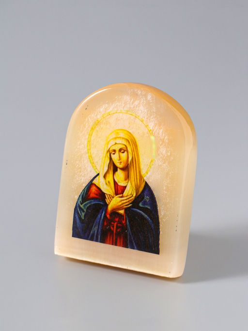 Икона настольная Богородица. Умиление, 6?5 см, селенит