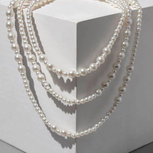 Бусы «Жемчуг» трансформер, шар №4,8, цвет белый в серебре, 150 см