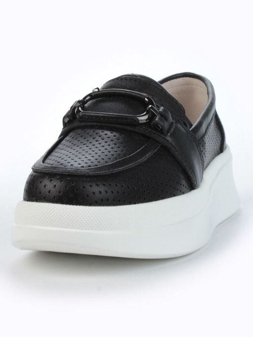 03-PDD169-6 BLACK/WHITE Полуботинки женские (натуральная кожа)