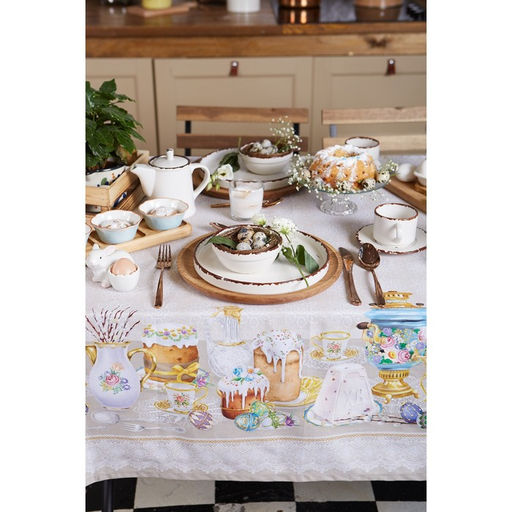 Скатерть Этель Пасхальные куличи 220х147 см, 100% хл, саржа 190 гр/м2  фото 3