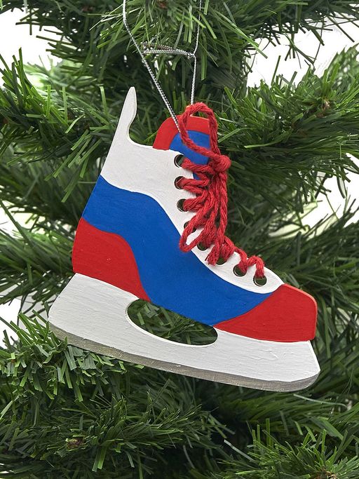 Елочная игрушка ручной работы - Хоккейный конек 650-3 - Idh фото 2