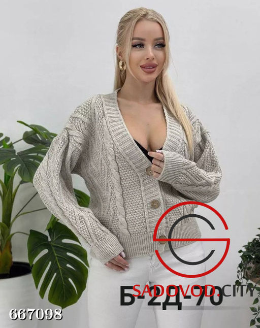 Женский вязанный кардиган на пуговицах - Bruno фото 3