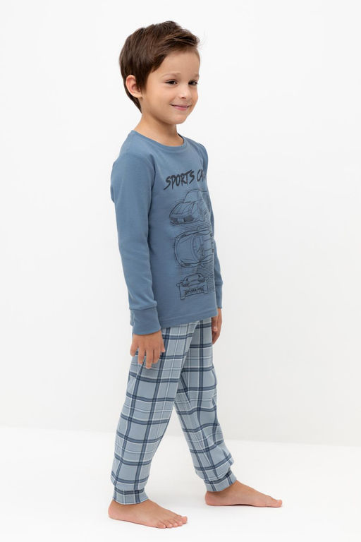 К 1541/синий джинс,шотландская клетка пижама дет - Crockid фото 3