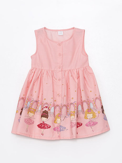 Bisiklet Yaka Kolsuz K?z Bebek Elbise