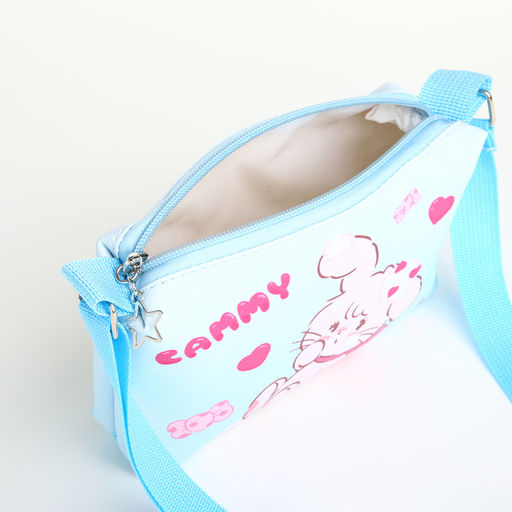 Сумка детская «Зайка», для девочки, на молнии, голубая